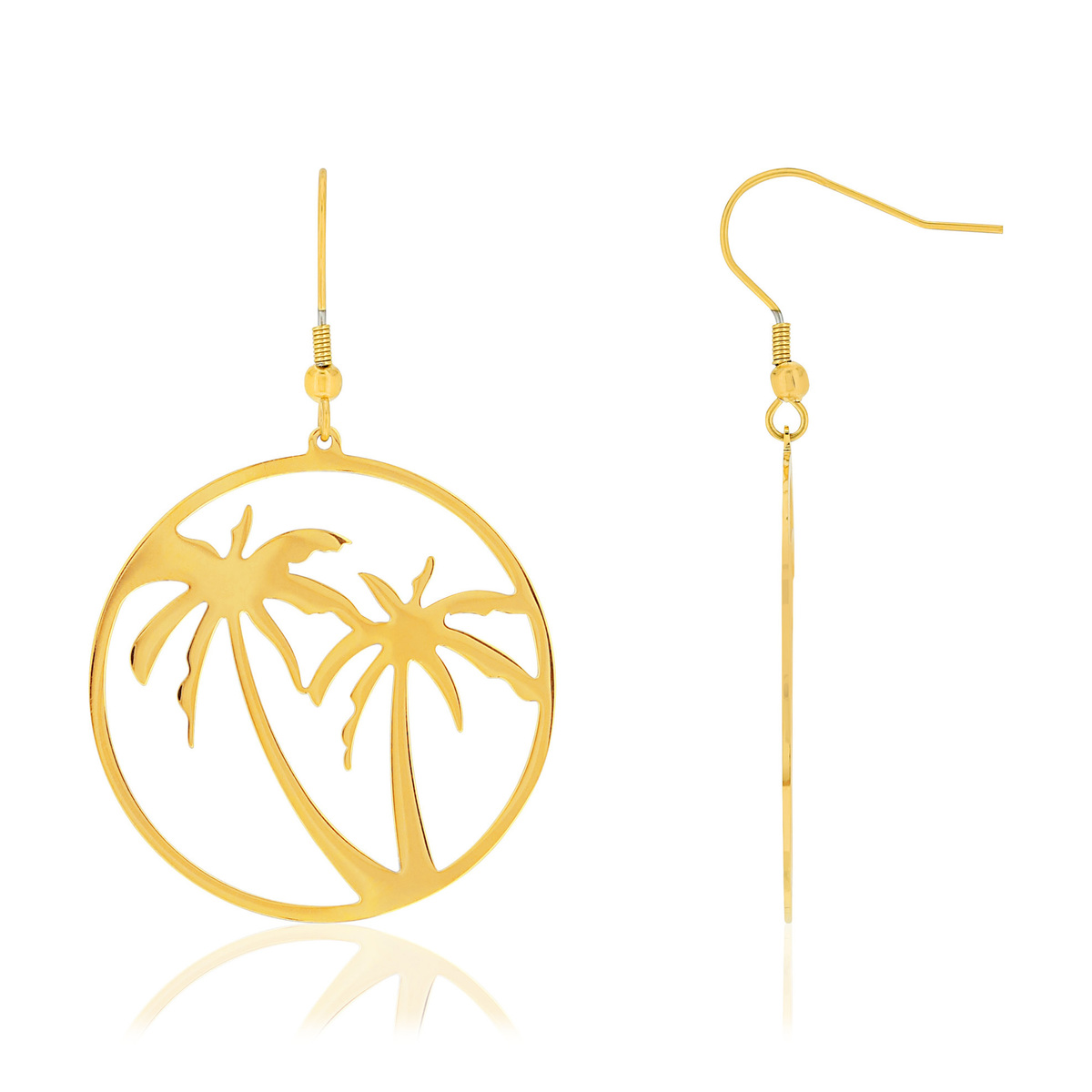 Boucles d oreilles acier dore