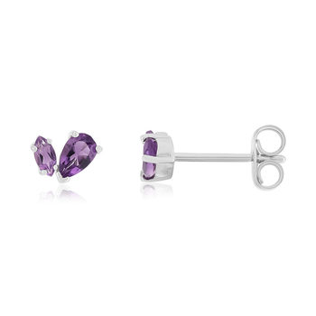 Boucles d'oreilles argent 925 améthystes