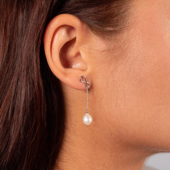 Boucles d'oreilles argent 925 perle de culture de chine