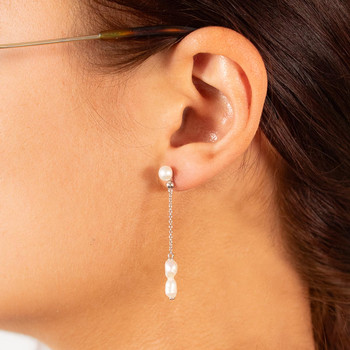 Boucles d'oreilles argent 925 perle de culture de chine