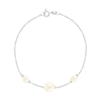 Bracelet argent 925 perles de Chine et zirconias 19cm