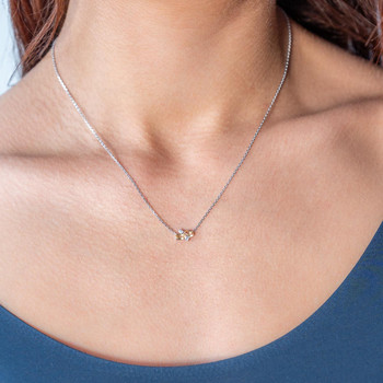 Collier argent 925 citrines et zirconias 45cm