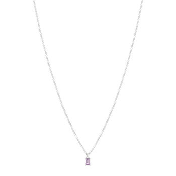 Collier argent 925 améthyste et topaze blanche 45cm