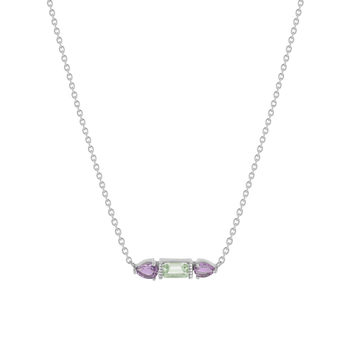 Collier argent 925 améthystes 45cm