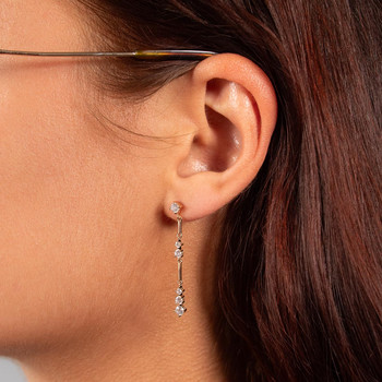 Boucles d'oreilles plaqué or pendants zirconias