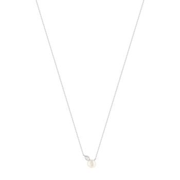Collier argent 925 perle de culture de Chine et zirconias 45cm