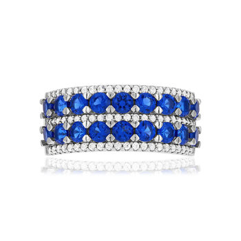 Bague argent 925 pierres synthétiques et zirconias