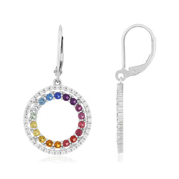 925 silver earrings with synthetic stones and zirconias