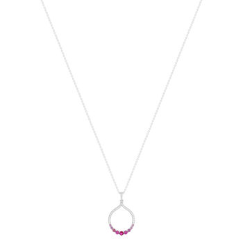 925 silver necklace with synthetic stones 45cm