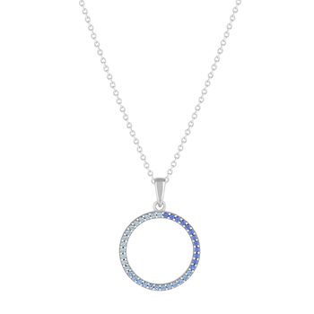 925 silver necklace with synthetic stones 45cm