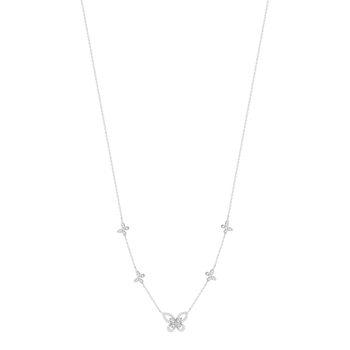 925 zilver en zirkonia's halsketting 45cm