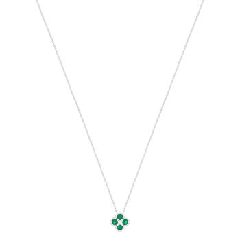 925 silver necklace synthetic stones and zirconias 45cm