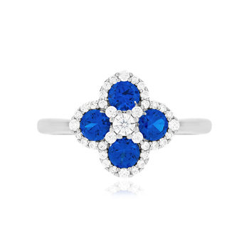 Bague argent 925 pierres synthétiques et zirconias