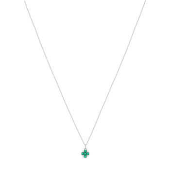 925 zilveren collier synthetische stenen en zirkonia's 45cm