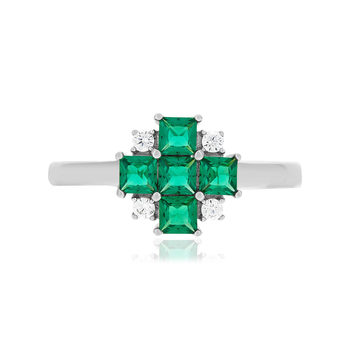 Bague argent 925 pierres synthétiques et zirconias