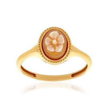 Bague or 375 jaune or camées