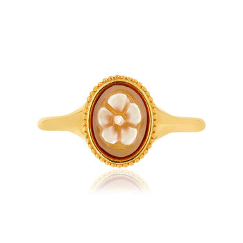 Bague or 375 jaune or camées