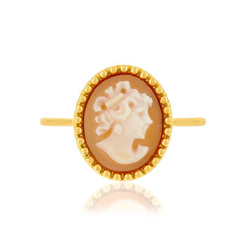 Bague or 375 jaune or camées