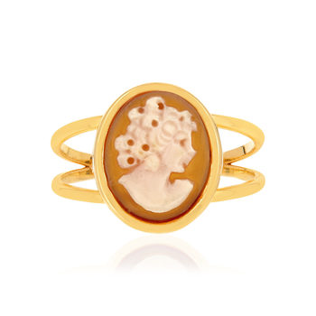 Bague or 375 jaune or camées
