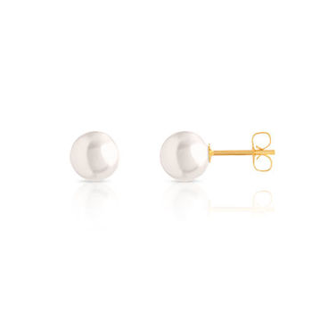 Boucles d'oreilles or 750 jaune perle de culture de Chine