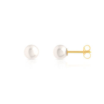 Boucles d'oreilles or 750 jaune perles de culture de Chine