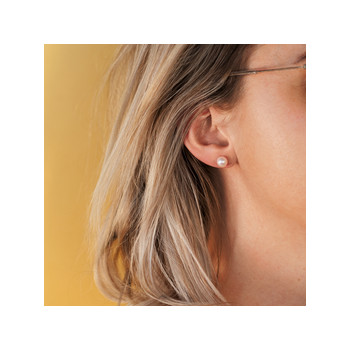 Boucles d'oreilles or 750 jaune perles de culture de Chine