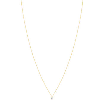 Collier or 750 jaune diamant DSI1 3 griffes 0.20ct