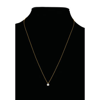 Collier or 750 jaune diamant DSI1 3 griffes 0.20ct
