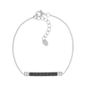 Bracelet argent 925 zirconias noirs et blancs 19 cm