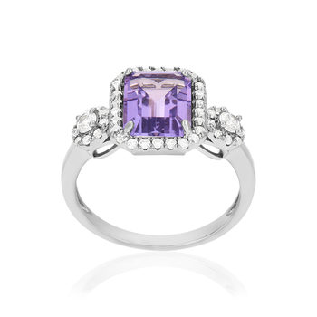 Bague argent 925 améthyste et zirconias