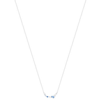 Collier argent 925 pierres synthétiques bleues 45 cm