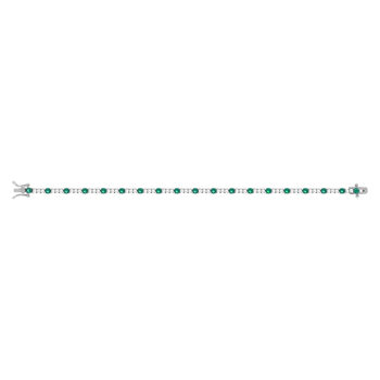 925 silver bracelet green and white zirconias 18cm