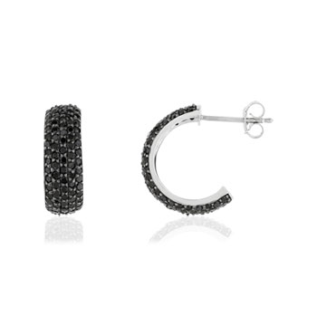 925 silver earrings with black spinels