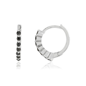 925 silver earrings with black spinels