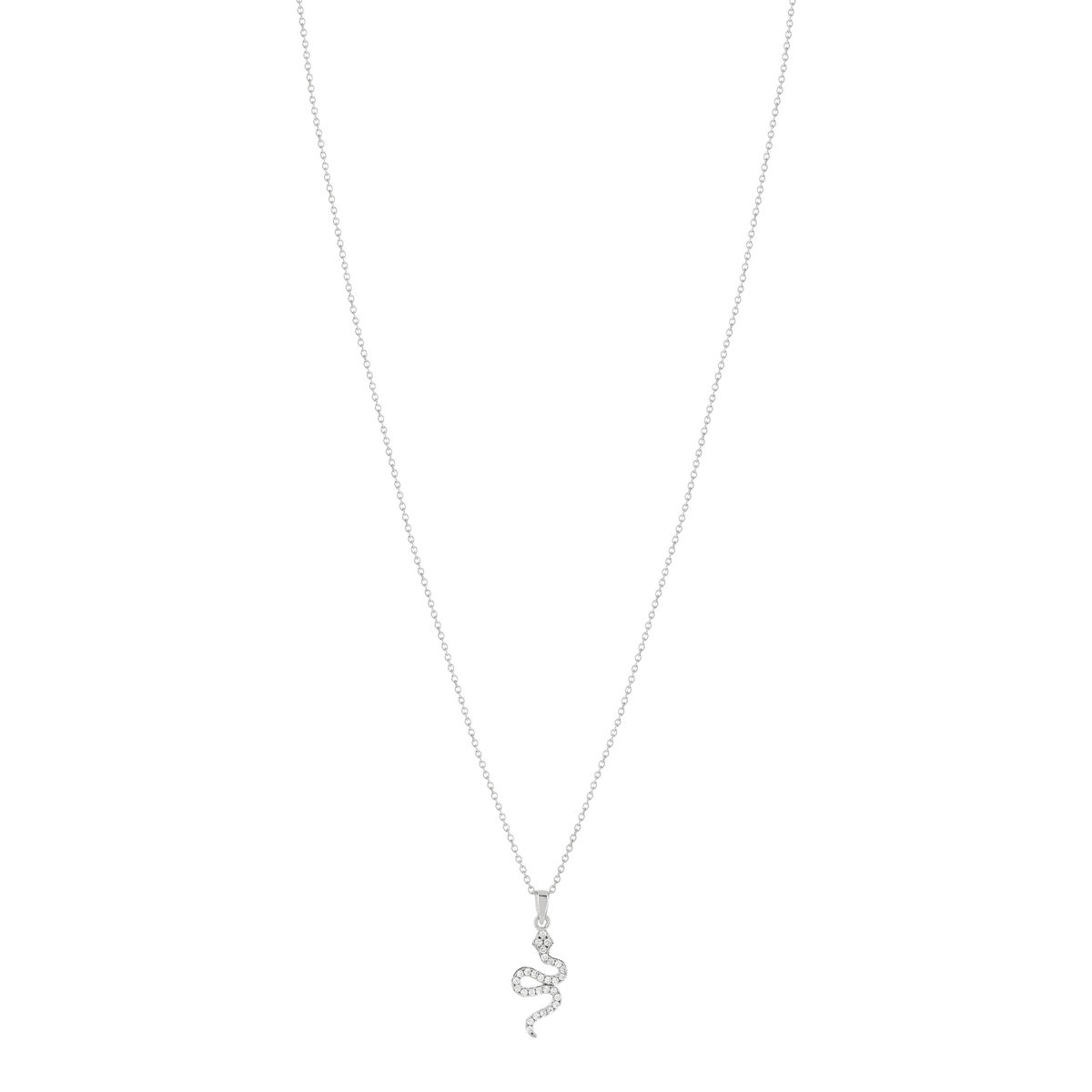 Collier argent 925 serpent et zirconias 45 cm