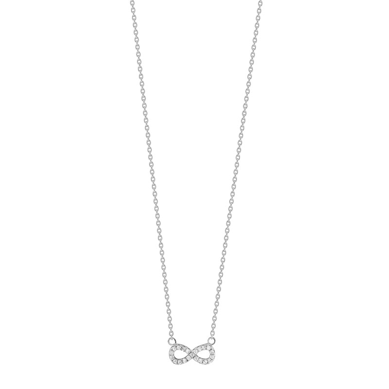 Collier argent 925 infini et zirconias 45 cm