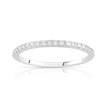 Alliance argent 925 zirconias demi tour