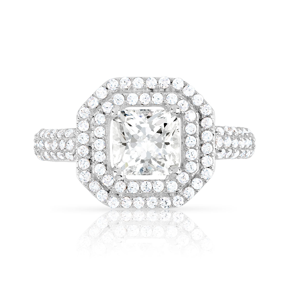Bague argent 925 zirconias - vue 3