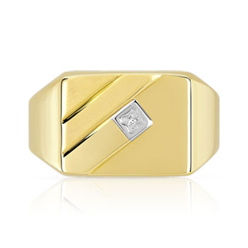 CHEVALIERE or jaune et or rhodié diamant