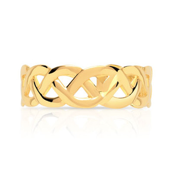 BAGUE tressée en or jaune 375