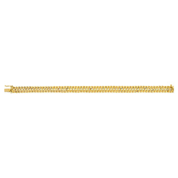 Bracelet or 375 jaune maille américaine 19 cm