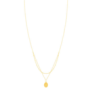 Gold necklace 375 yellow double row medal Virgin Mary 42 cm