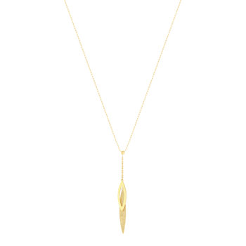 Yellow gold necklace 375 leaf design 42 cm