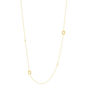 Collier plaqué or jaune boucles ajourées et zirconias