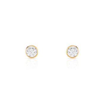 Boucles d'oreilles or 375 jaune zirconias