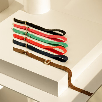 Bracelet boucle plaqué or jaune zirconias ruban rouge 21cm