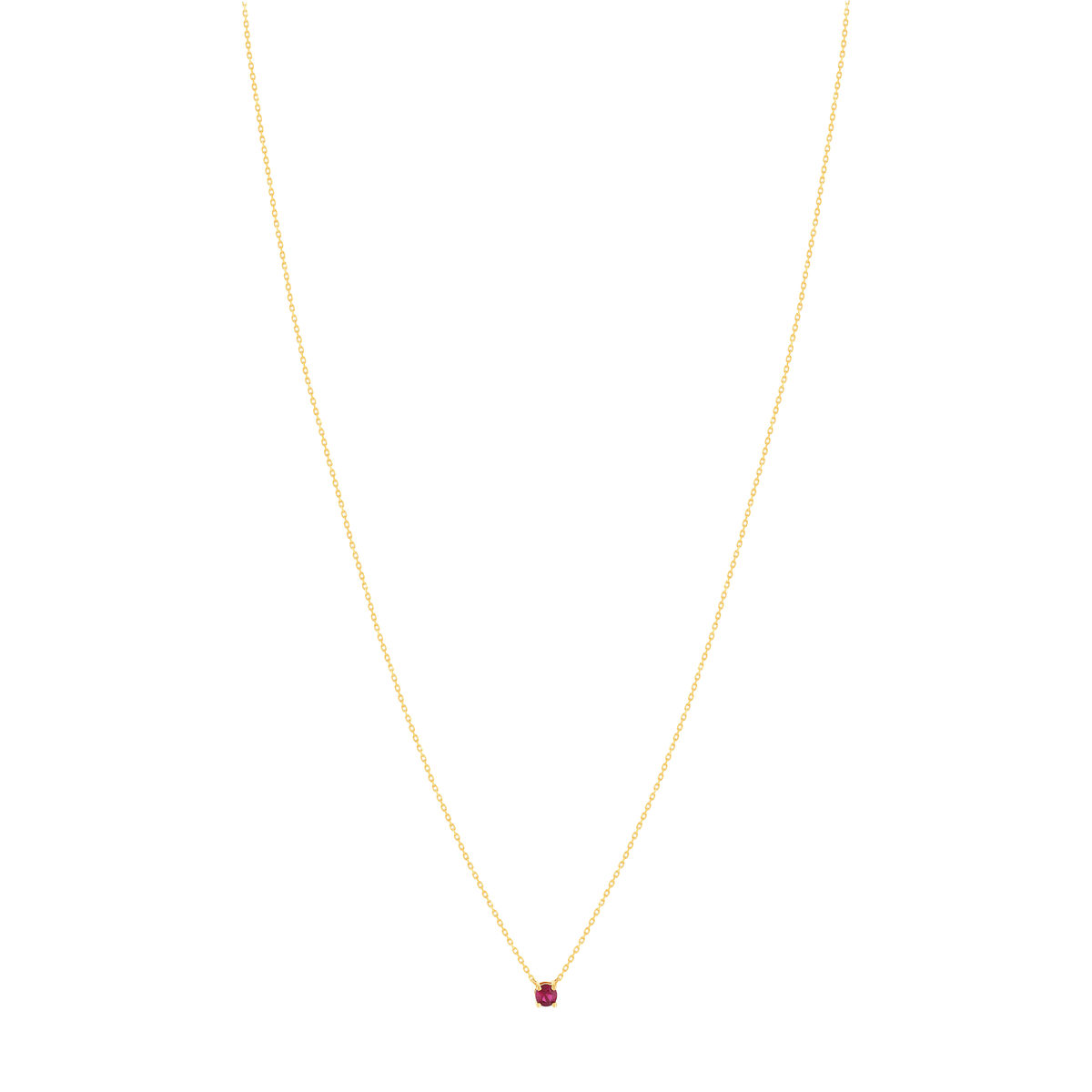 Collier or 375 jaune rubis 0.22ct 45cm - vue 2