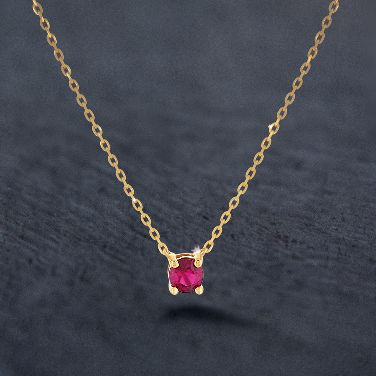 Collier or 375 jaune rubis 0.22ct 45cm - vue D1