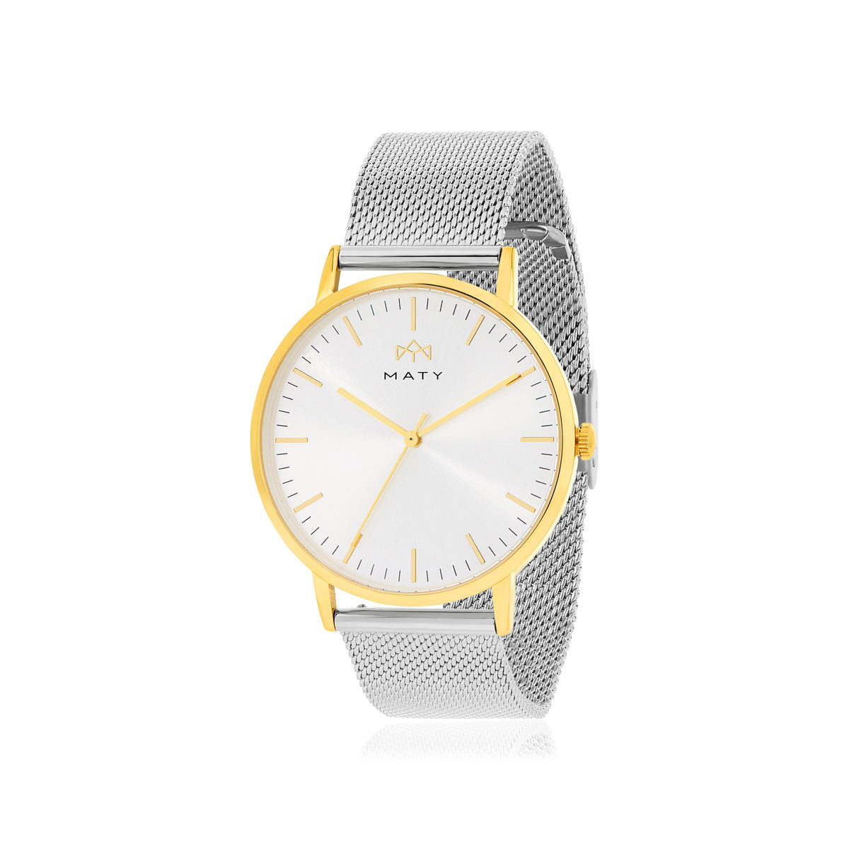 Montre MATY homme, bracelet maille milanaise acier inoxydable