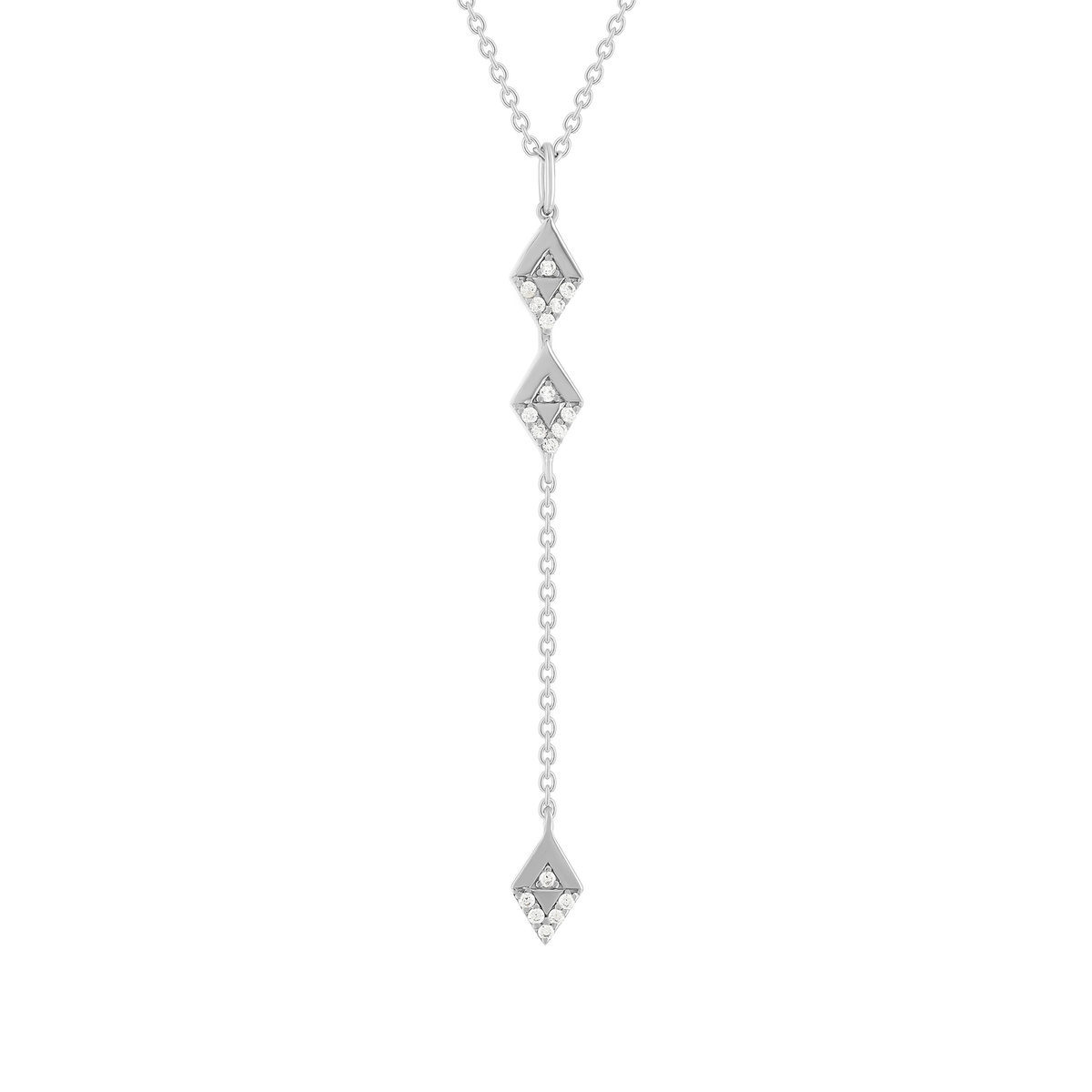 Collier argent 925 flèche zirconias 45 cm